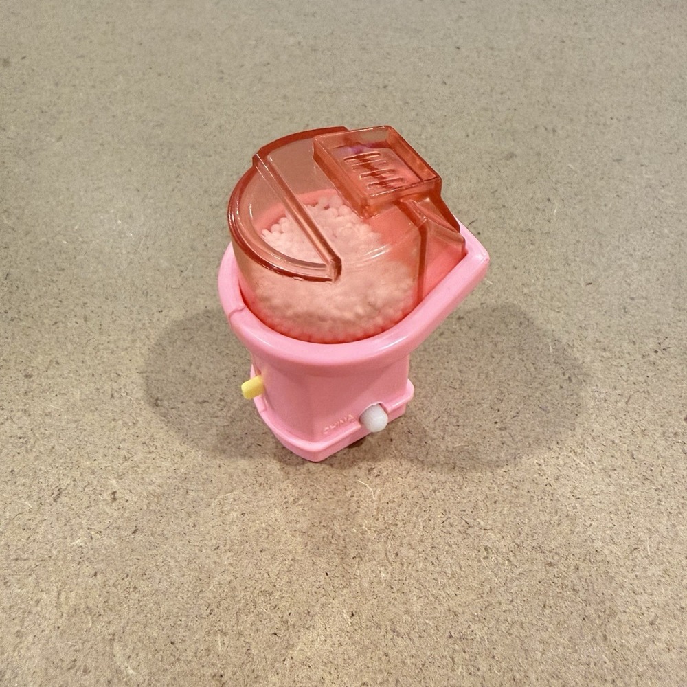Vintage Barbie Popcorn Machine Toy Accessory Pink Wind Up Mattel 90s